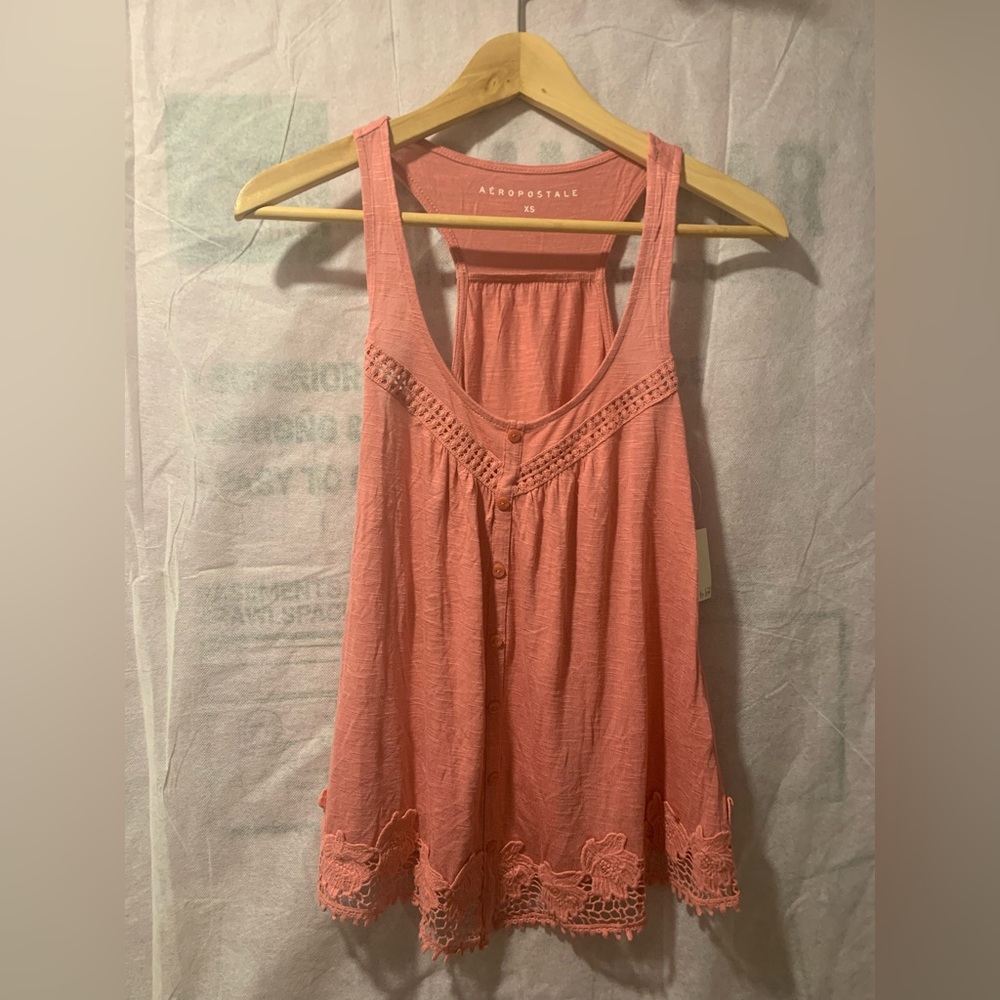 AEROPOSTALE Lace Racerback Swing Tank Pink XS